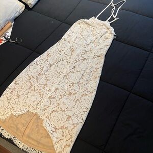 Glamorous Cream Fringe Detail Dress